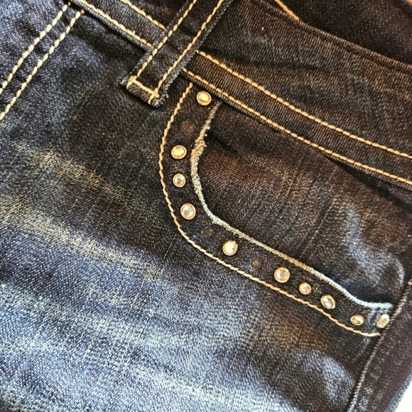 XXI Premium Denim Angel Rhinestone Wings Vintage Wash Jeans - Picture 5 of 7